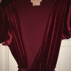 BHLDN  velvet wrap dress